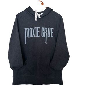 District Möxie Crüe Graphic Hoodie Black Pullover Sweatshirt Unisex 100%Recycled